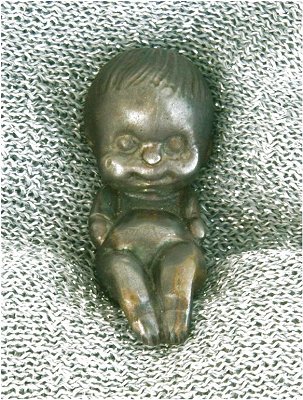 Zilveren pasgeboren baby 